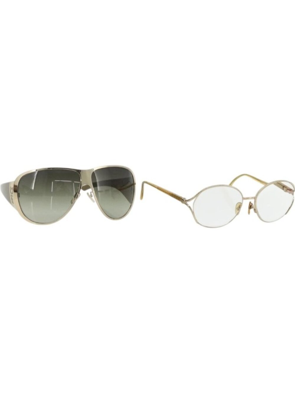 Christian Dior Sunglasses plastic 2 Set Gold